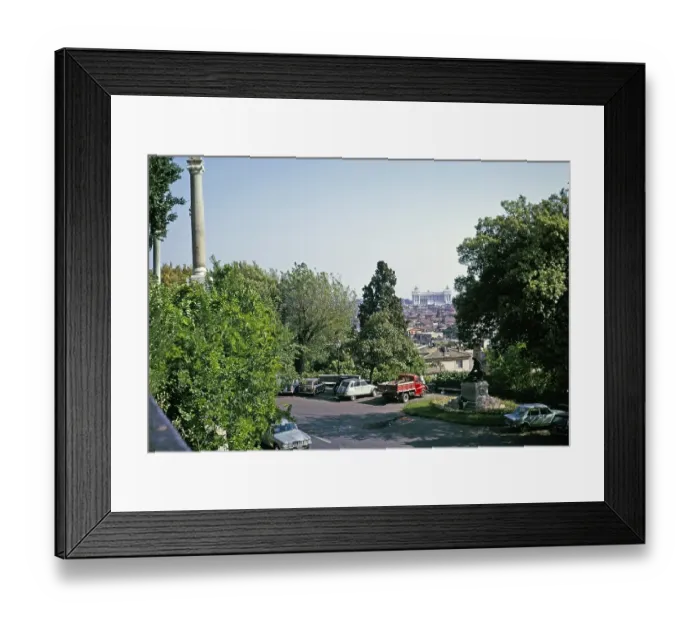 Framed Print : View over the roofs of the city to the Altar of the Fatherland, Altare della Patria, Rome, Italy, 1974, Europe