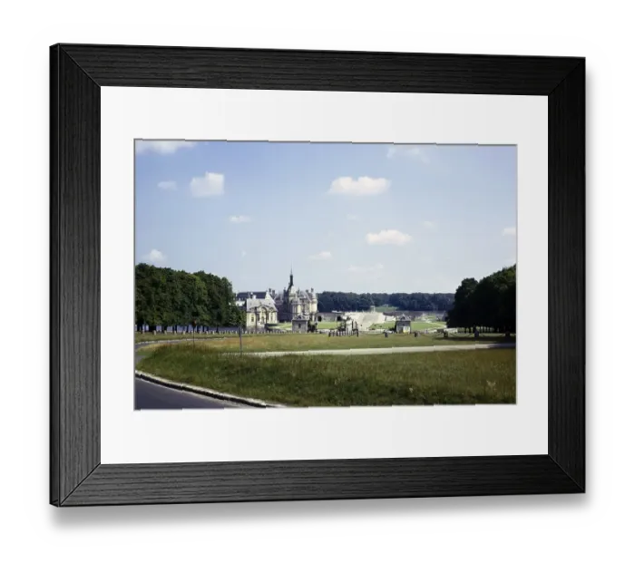 Framed Print : Chateau de Chantilly, historic castle in Chantilly, France 1974