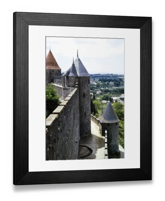Framed Print : Walls, towers and ramparts UNESCO World Heritage Site, fortified town of Carcassonne, France 1973 Framed Print : Walls, towers and ramparts UNESCO World Heritage Site, fortified town of Carcassonne, France 1973