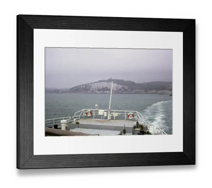 Framed Print : Canal ferry Compagne leaves Dover, Kent, England on a cloudy day in 1970 Framed Print : Canal ferry Compagne leaves Dover, Kent, England on a cloudy day in 1970