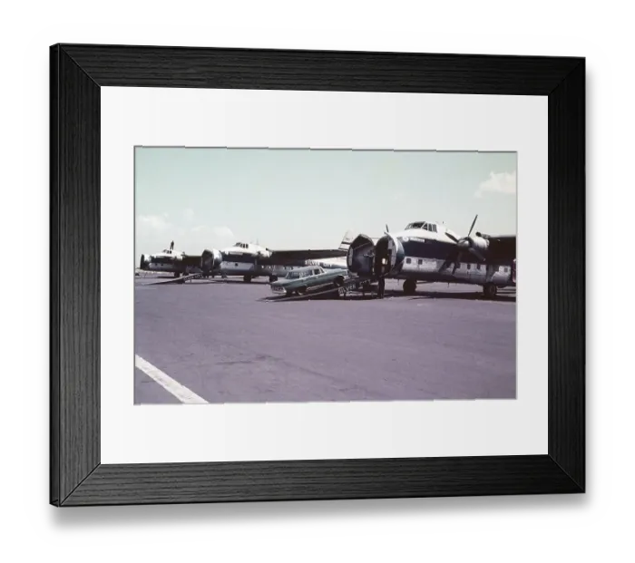 Framed Print : Planes of Silver City Airways airline car being loaded into Bristol freighter plane, England, UK c 1960