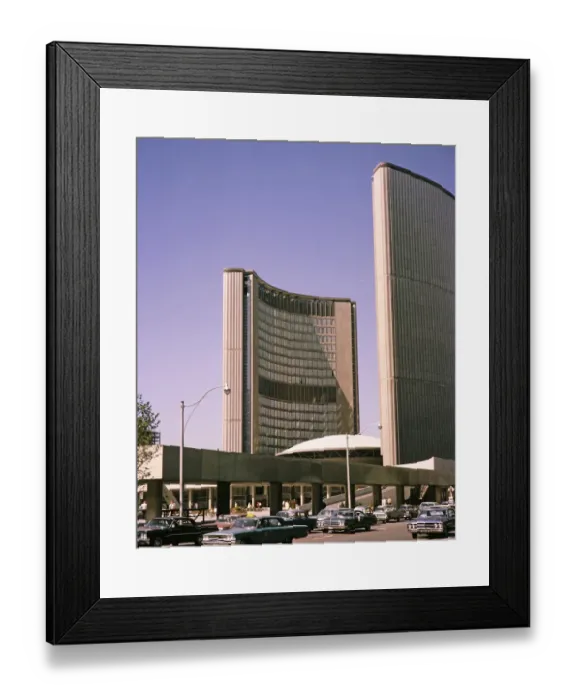 Framed Print : City Hall oder New City Hall, Gebaeude der Stadtverwaltung, Toronto, Ontario, Kanada, Foto 1967 Architekt Viljo Revell, erbaut 1965