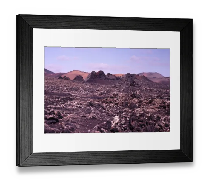 Framed Print : Malpais Badlands Vulkanlandschaft Parque Natural Los Volcanes, Yaiza, Lanzarote, Kanarische Inseln, Spanien 1979