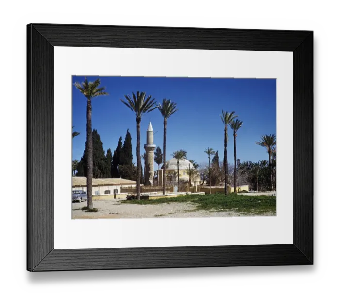 Framed Print : Minarett und Kuppel der Hala Sultan Tekke Moschee, Larnaca, Zypern 1963