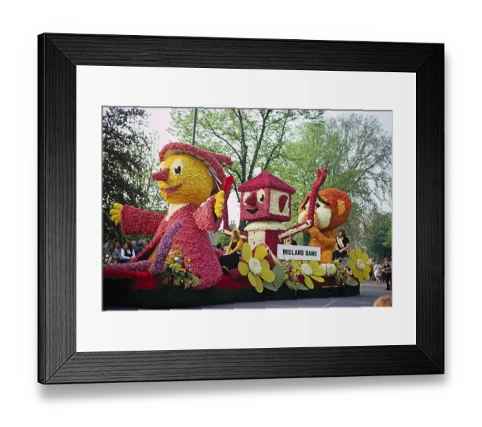Framed Print : Spalding Blumenkorso, Spalding, Lincolnshire, England, UK Mai 1976