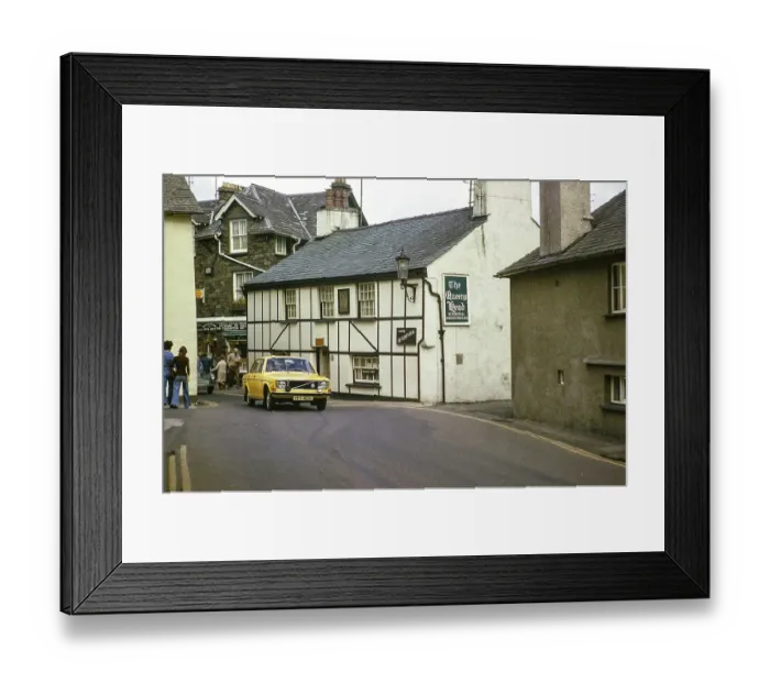 Framed Print : The Queens Head pub, Hawkshead, Cumbria, England, UK September 1973 Framed Print : The Queens Head pub, Hawkshead, Cumbria, England, UK September 1973
