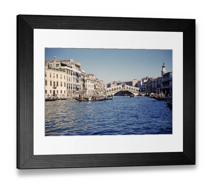 Framed Print : Ponte Rialto-Bruecke, Gondelboote auf dem Canal Grande, Grosser Kanal, Venedig, Italien, 1959 Framed Print : Ponte Rialto-Bruecke, Gondelboote auf dem Canal Grande, Grosser Kanal, Venedig, Italien, 1959