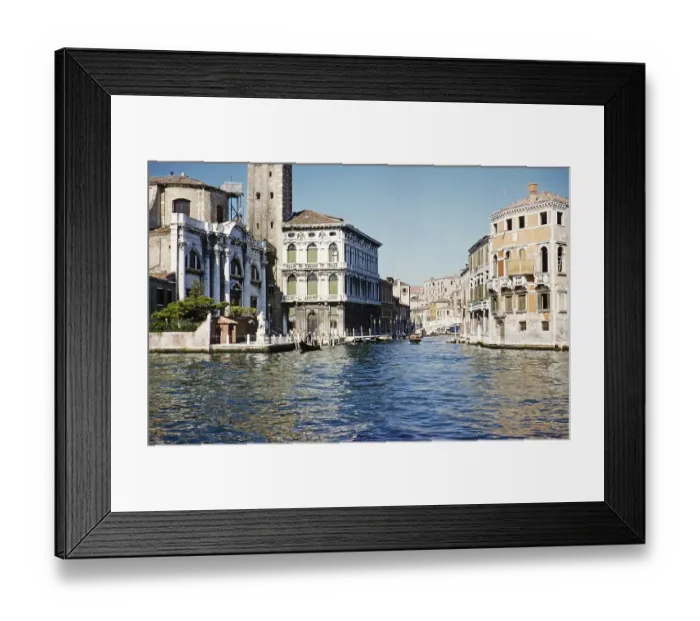 Framed Print : Historische Gebaeude am Canal Grande, Canal Grande, Venedig, Italien, 1959