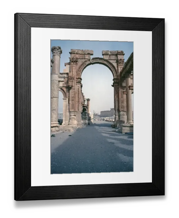 Framed Print : Triumphal Arch, Hadrian's Gate, Palmyra, Syria, May 1987, vintage, retro, old, historical, Asia