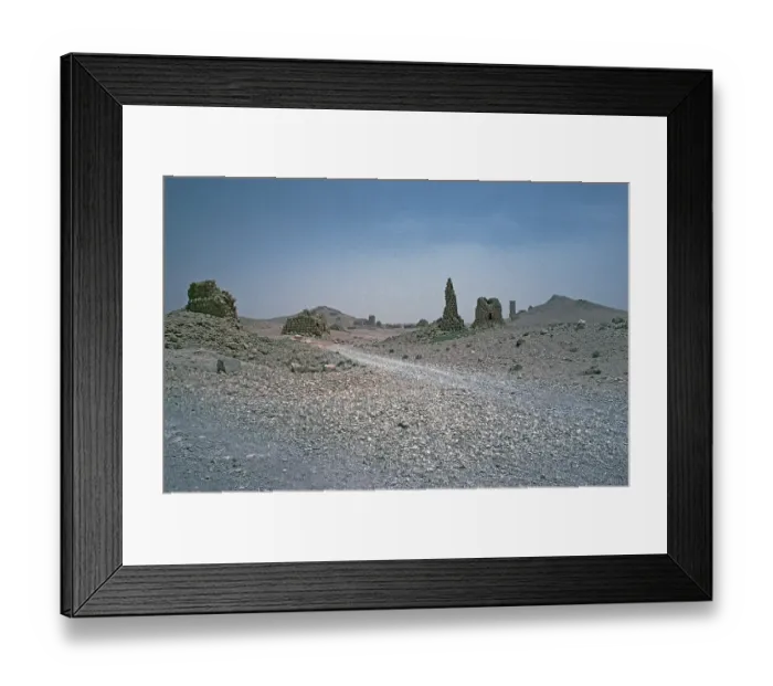 Framed Print : Remains of tower tombs in the Valley of the Tombs, Palmyra, Syria, May 1987, vintage, retro, old, historical, Asia Framed Print : Remains of tower tombs in the Valley of the Tombs, Palmyra, Syria, May 1987, vintage, retro, old, historical, Asia