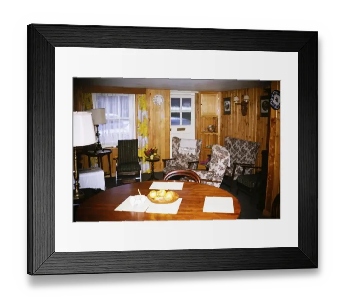 Framed Print : Interior design and furniture for a holiday home, England 1966 Framed Print : Interior design and furniture for a holiday home, England 1966