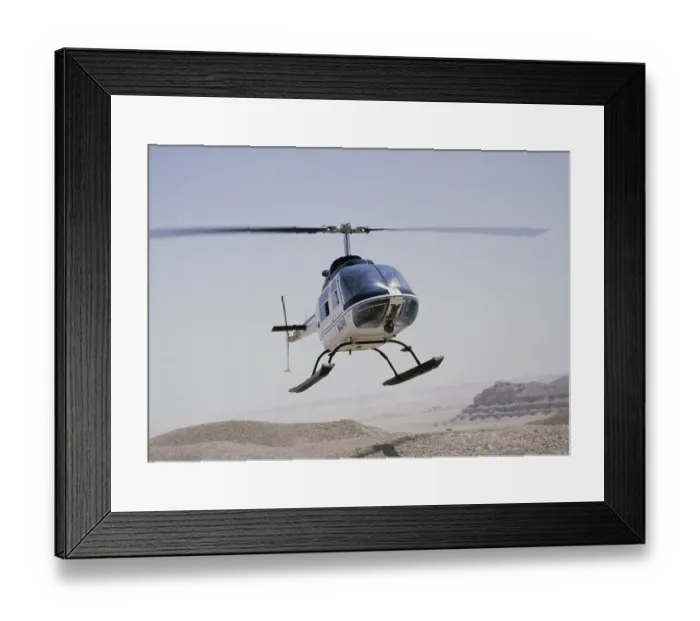 Framed Print : Oil industry in the desert of Dharhan, Saudi Arabia, helicopter Bell 206 JetRanger 1979, Asia Framed Print : Oil industry in the desert of Dharhan, Saudi Arabia, helicopter Bell 206 JetRanger 1979, Asia