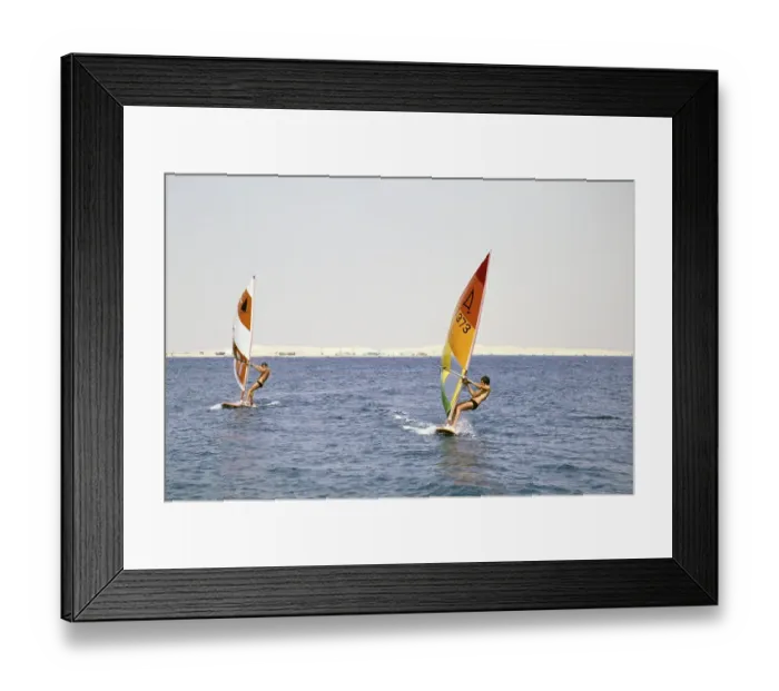 Framed Print : Leisure activities of foreign workers windsurfing, Half Moon Bay, Saudi Arabia 1979