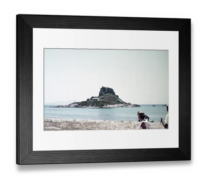 Framed Print : Tourists on the island of Agios Stefanos and on the beach, Kos, Greece 1970s Framed Print : Tourists on the island of Agios Stefanos and on the beach, Kos, Greece 1970s