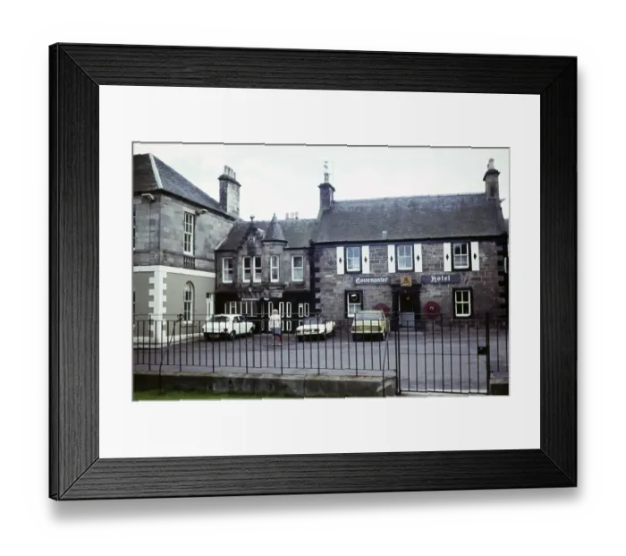 Framed Print : Vintage photo of the Covenanter Hotel, Falkland, Fife, Scotland, UK, set in the hit US drama series Outlander in the 1940s Framed Print : Vintage photo of the Covenanter Hotel, Falkland, Fife, Scotland, UK, set in the hit US drama series Outlander in the 1940s