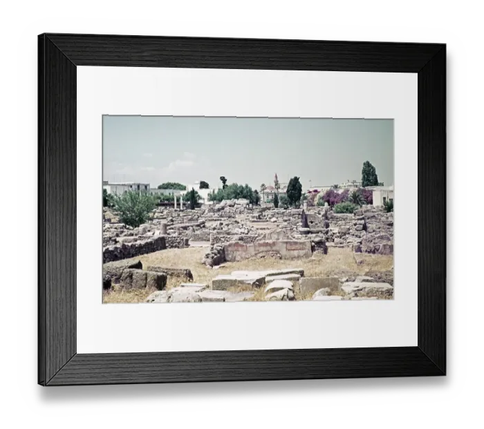 Framed Print : Ancient Agora of Kos, archaeological site, Kos, Greece 1970s