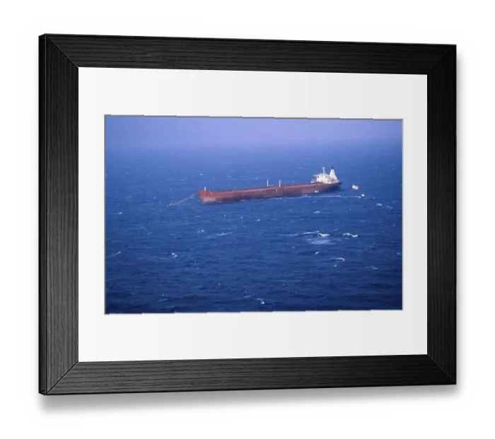 Framed Print : Oil industry in the Ras Tanura area, Saudi Arabia, oil tankers at anchor 1979 Vania ?, Asia