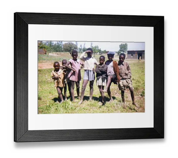 Framed Print : Subtitle: Basuto Children South Africa 1979