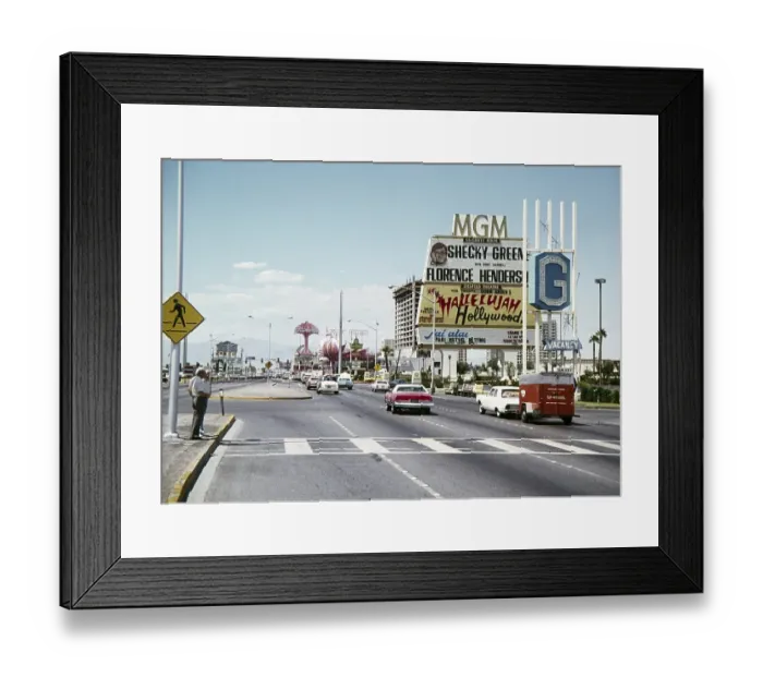 Framed Print : Historic vintage pictures of the Strip in Las Vegas, Nevada, USA in 1976