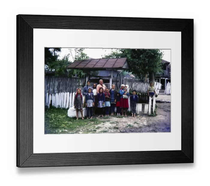 Framed Print : Women and children in a rural village, Romania, Eastern Europe 1967, Europe
