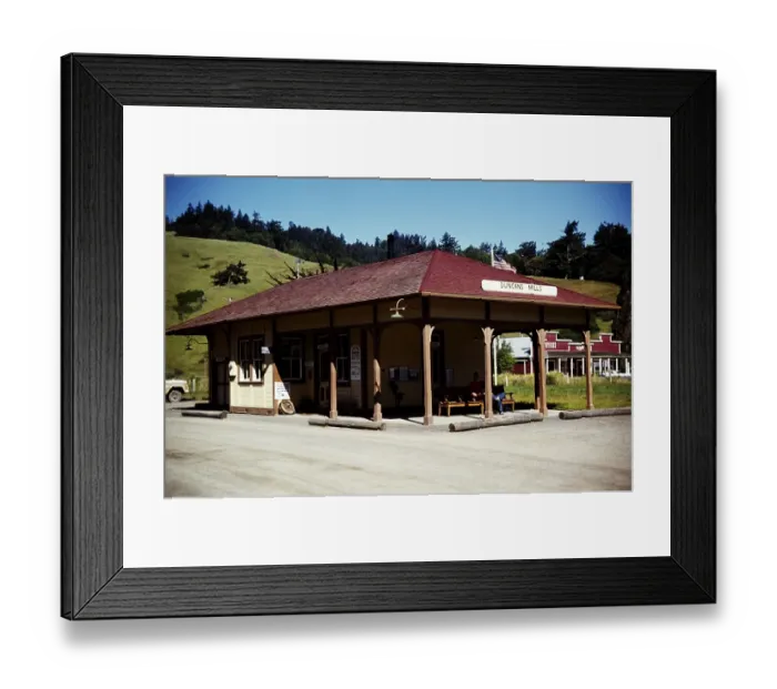 Framed Print : Historic Duncans Mills building, Camping Club office, Sonoma County, California, USA, 1977, North America