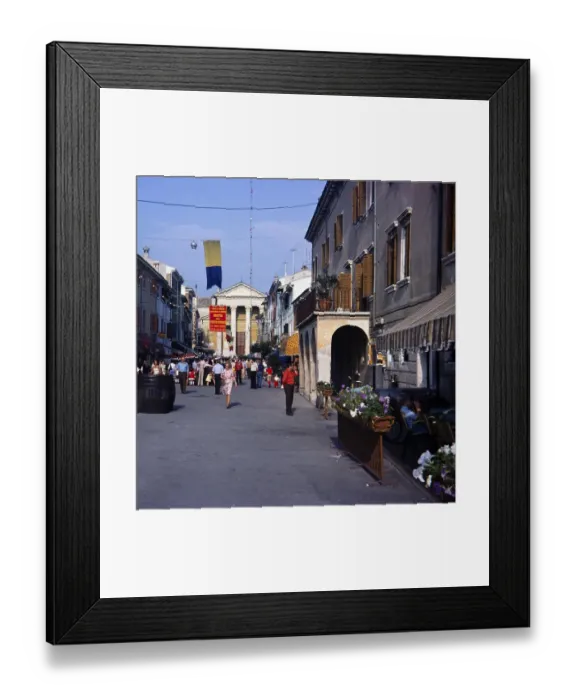 Framed Print : Piazza Matteotti and Church of Santi Nicolo, Bardolino, Veneto, Italy 1975
