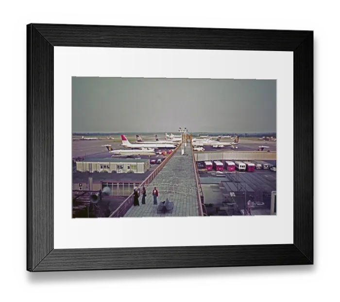Framed Print : South Terminal of London Gatwick Airport, British Airtours, British Caledonian aircraft, early 1970s
