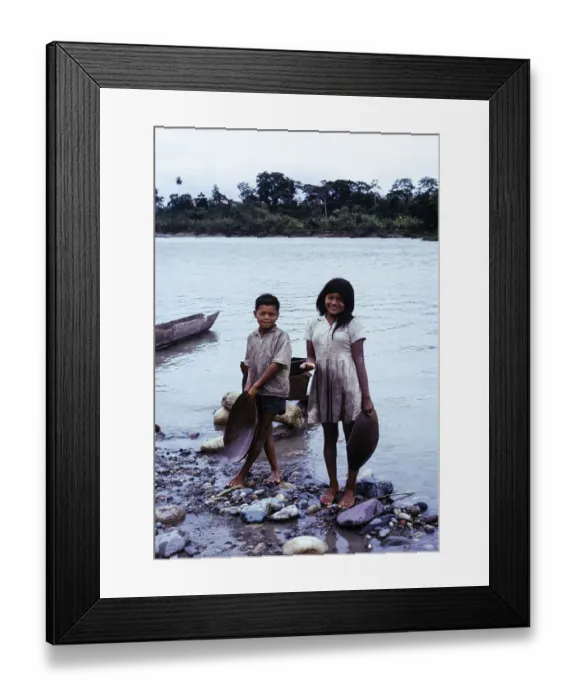 Framed Print : Local indigenous children Rio Napa, Ecuador, Amazon Basin, South America 1974, South America Framed Print : Local indigenous children Rio Napa, Ecuador, Amazon Basin, South America 1974, South America
