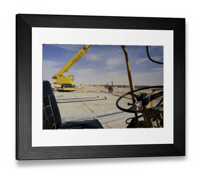 Framed Print : Oil industry in the Ras Tanura area, Saudi Arabia, equipment for oil exploration in the desert region 1979, Asia