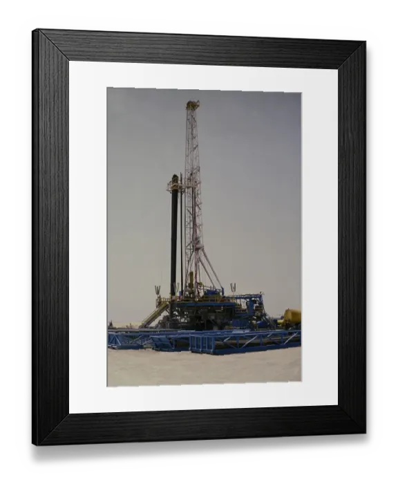 Framed Print : Oil industry in the Ras Tanura area, Saudi Arabia, drilling rig in the desert 1979, Asia Framed Print : Oil industry in the Ras Tanura area, Saudi Arabia, drilling rig in the desert 1979, Asia