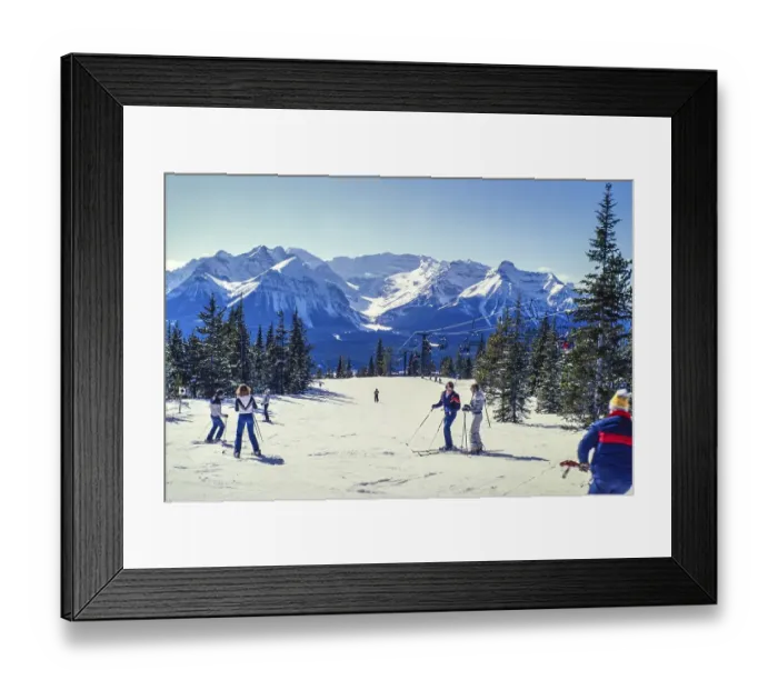 Framed Print : Skiing at Lake Louise ski resort, Banff National Park, Alberta, Rocky Mountains, Canada, 1981, North America