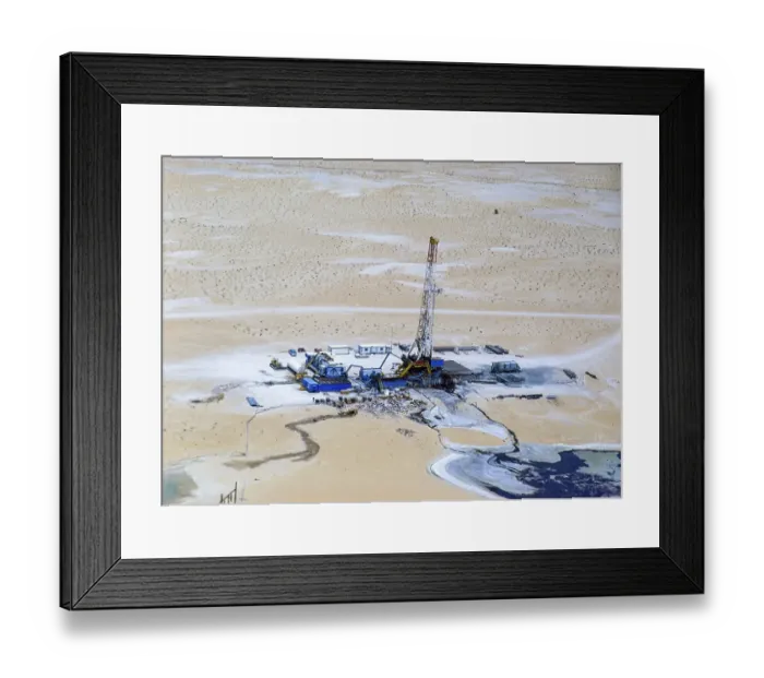 Framed Print : Oil industry in the Ras Tanura area, Saudi Arabia, drilling rig in the desert 1979, Asia Framed Print : Oil industry in the Ras Tanura area, Saudi Arabia, drilling rig in the desert 1979, Asia