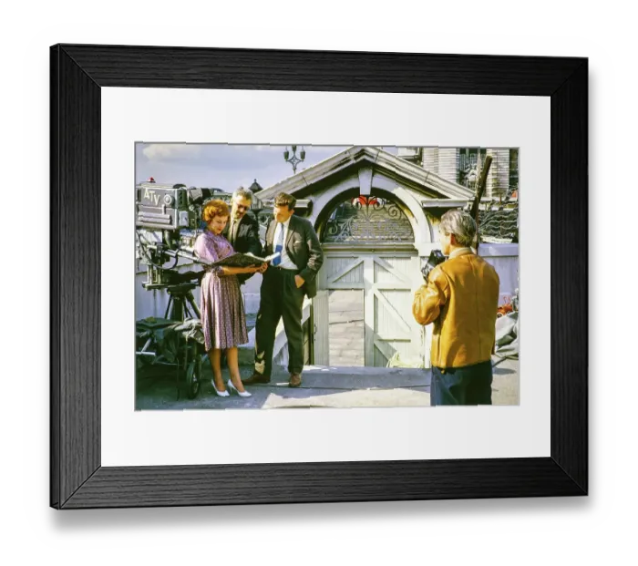 Framed Print : ATV television broadcast, Telstar satellite launch, Westminster Bridge, London, England, UK, July 1962, Jack Moody as photographer, a female assistant, director Steve Wade, floor manager Jim Smith and Alan Taffy Harries as photographer
