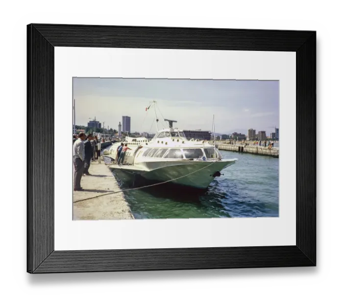 Framed Print : Hydrofoil, Rimini, Adriatic coast, Emilia Romagna region, Italy 1969 Framed Print : Hydrofoil, Rimini, Adriatic coast, Emilia Romagna region, Italy 1969