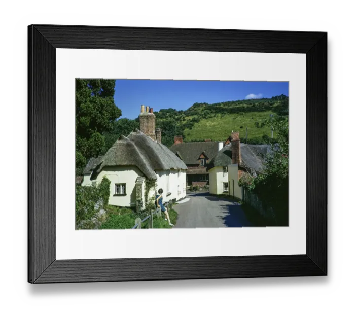 Framed Print : Luccombe village, Exmoor National Park, Somerset, England, United Kingdom September 1968