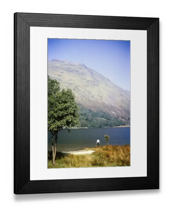 Framed Print : The lake Llyn Gwynany and the mountain Gallt y Wenallt, Snowdonia National Park, North Wales, Wales, UK 1966