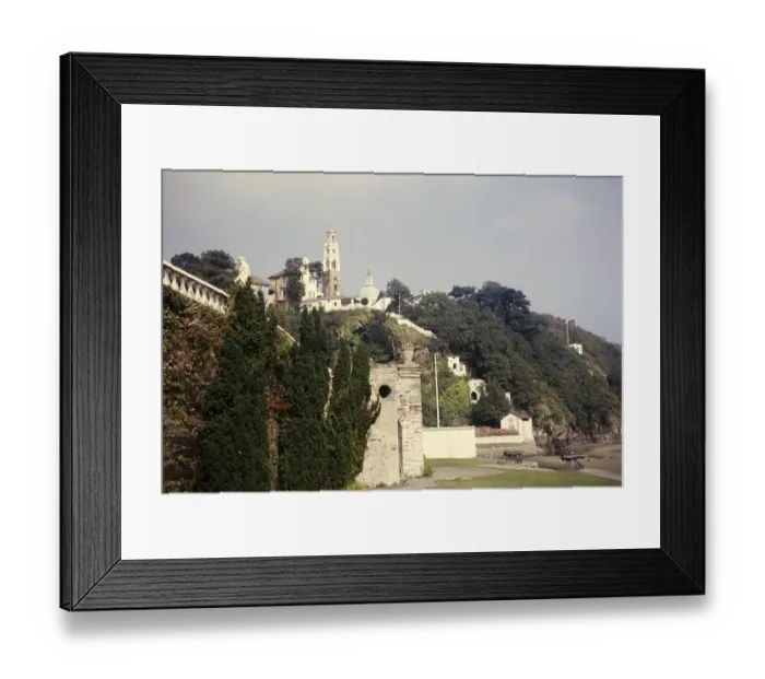 Framed Print : Portmeirion folly tourist village in Gwynedd, North Wales, UK 1966