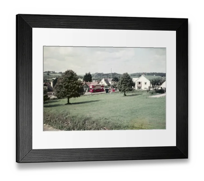 Framed Print : Double-decker bus Goodrington, Devon, England, United Kingdom September 1960