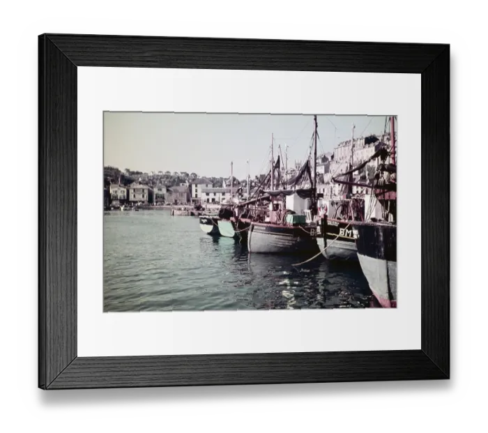 Framed Print : Harbour of Brixham, Devon, England, Uk September 1960