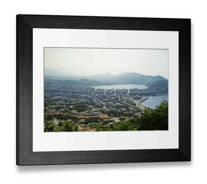 Framed Print : Oblique aerial view over city of San Sebastian, Donostia-San Sebastian, northern Spain 1959