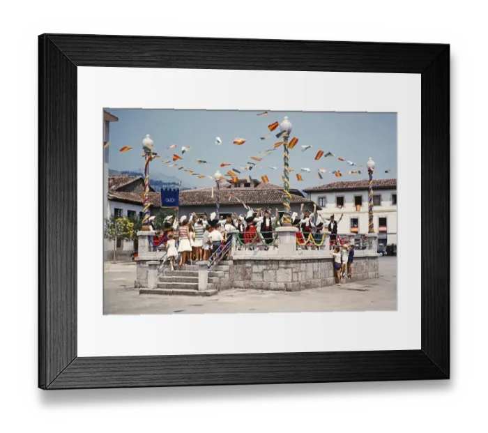 Framed Print : Traditional Asturian folk dance group from Gijon performing in a village, Asturias, northern Spain 1959 Framed Print : Traditional Asturian folk dance group from Gijon performing in a village, Asturias, northern Spain 1959