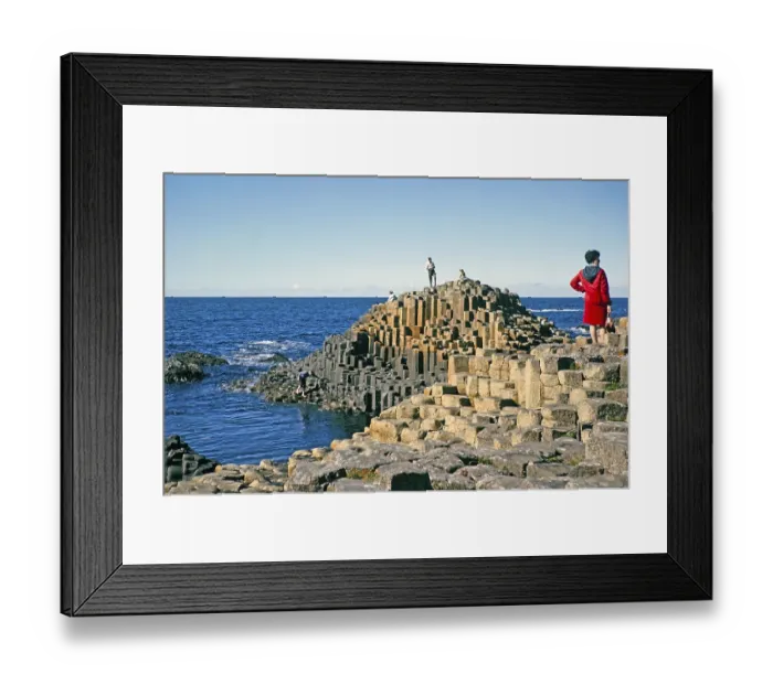 Framed Print : People exploring the Giant's Causeway, Antrim Coast, Northern Ireland, Great Britain 1960s