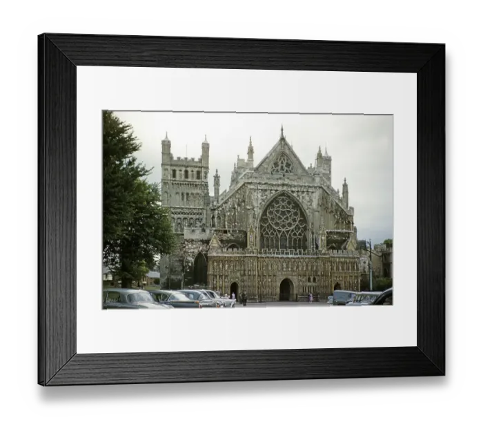 Framed Print : West facade of Exeter Cathedral, Exeter, Devon, England, Great Britain, early 1960s