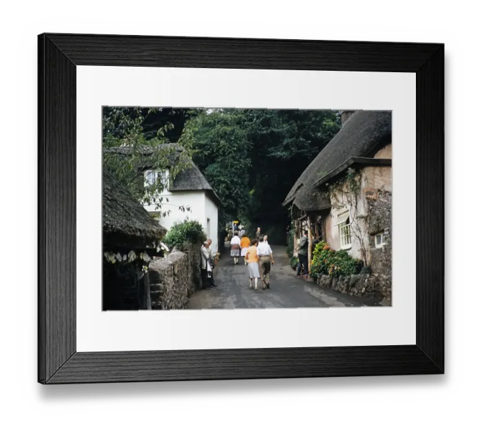 Framed Print : Tourists in the village of Cockington, Devon, England, United Kingdom, early 1960s, Europe
