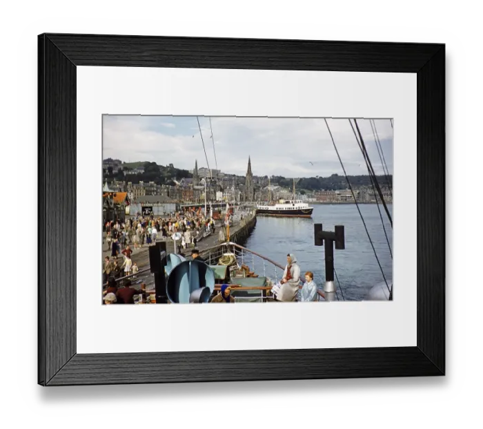 Framed Print : Quay of the ferry terminal, Rothesay, Isle of Bute, Scotland, United Kingdom, early 1960s, Europe Framed Print : Quay of the ferry terminal, Rothesay, Isle of Bute, Scotland, United Kingdom, early 1960s, Europe