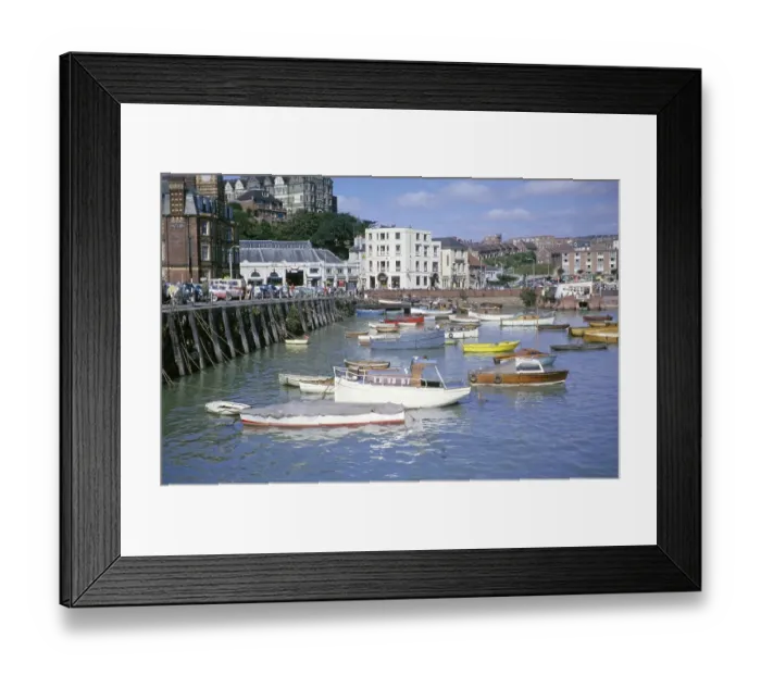 Framed Print : Boats in the harbour, Folkestone, Kent, England, United Kingdom, early 1960s, Europe