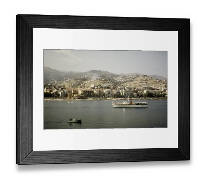 Framed Print : Boats in the harbour, Mediterranean Sea, Sanremo, San Remo, Imperia, Italy, July 1959, Europe