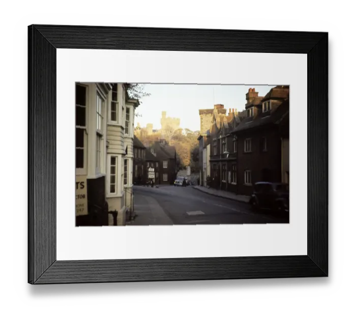 Framed Print : Arundel Castle and town street, West Sussex, England, UK 1959 Framed Print : Arundel Castle and town street, West Sussex, England, UK 1959
