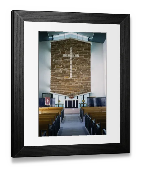 Framed Print : Interior view of the John Flynn Memorial Church, Alice Springs, Northern Territory, Australia 1956, the year of completion