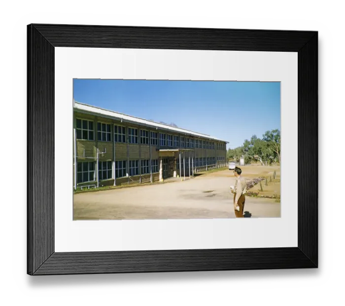 Framed Print : Anzac Hill High School, built in 1953, Alice Springs, Northern Territory, Australia, demolished in 1956 in 2019, Oceania